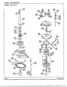 Transmission Diagram and Parts List for 6741A  Norge Washer