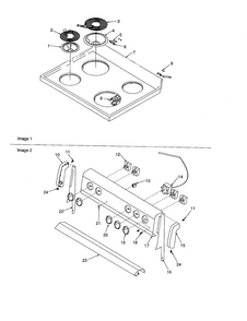 Main Top And Backguard Diagram and Parts List for ARR3100W-P1143681NW  Amana Range