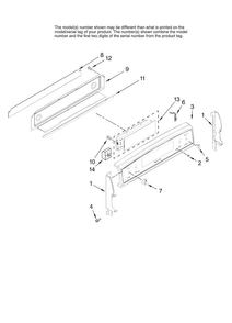 Control Panel Parts Diagram and Parts List for JER8895BAS11  Jenn-Air Range