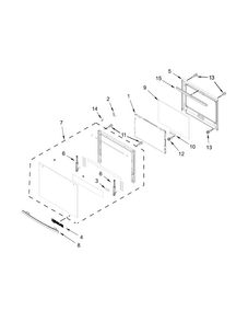 Lower Oven Door Parts Diagram and Parts List for JJW3830DB01  Jenn-Air Wall Oven
