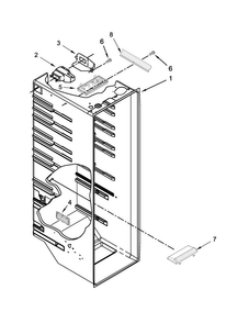Refrigerator Liner Parts Diagram and Parts List for 8MSF25N4BW02  Maytag Refrigerator