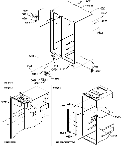 Cabinet Parts Diagram and Parts List for SXD25S2E-P1190421WE  Amana Refrigerator