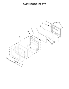 Oven Door Parts Diagram and Parts List for JJW3430DS01  Jenn-Air Wall Oven
