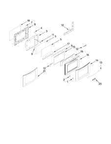 Door Parts Diagram and Parts List for JES9800CAS01  Jenn-Air Range