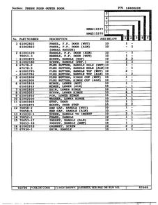 Outer Door Page 2 Diagram and Parts List for HMG211577  Admiral Refrigerator
