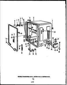Section 2 Diagram and Parts List for DUR208-19-CL  Caloric Dishwasher