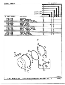 Tumbler Diagram and Parts List for LNC-8745  Maytag Dryer