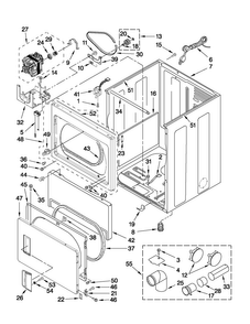 Cabinet Parts Diagram and Parts List for MGDX550XW1  Maytag Dryer
