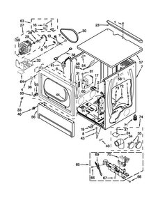 Upper Cabinet And Front Panel Parts Diagram and Parts List for MLG24PNAGW3  Maytag Dryer