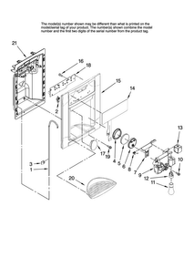 Dispenser Front Parts Diagram and Parts List for RS495111  Maytag Refrigerator