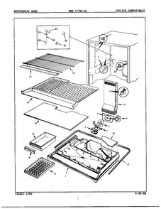 Freezer Compartment Diagram and Parts List for 17794A  Admiral Refrigerator