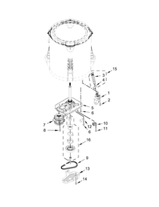 Gearcase, Motor And Pump Parts Diagram and Parts List for MVW18PDAWW0  Maytag Washer