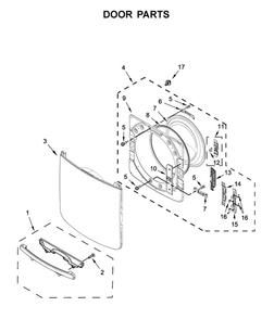 Door Parts Diagram and Parts List for MED6630HC2  Maytag Dryer