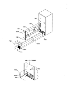 Cabinet Back Diagram and Parts List for BG18VL-P1320704WL  Amana Refrigerator