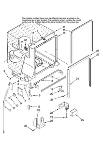 Tub And Frame Parts Diagram and Parts List for MDBH985AWB45  Maytag Dishwasher