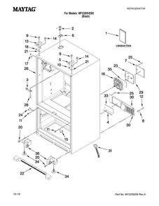 Cabinet Parts Diagram and Parts List for MFI2269VEB3  Maytag Refrigerator