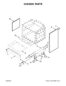 Chassis Parts Diagram and Parts List for JDRP436WP03  Jenn-Air Range