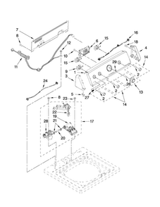 Controls And Water Inlet Parts Diagram and Parts List for MVWC300XW1  Maytag Washer