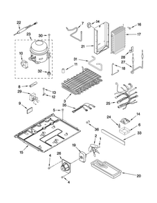 Unit Parts Diagram and Parts List for JCB2587WEY00  Jenn-Air Refrigerator