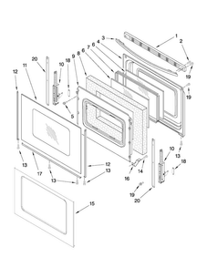 Door Parts Diagram and Parts List for MGR7662WB0  Maytag Range