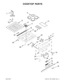 Part Location Diagram of W11108634 Whirlpool DISPLAY