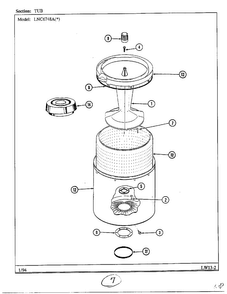 Tub Diagram and Parts List for 6748A  Norge Washer