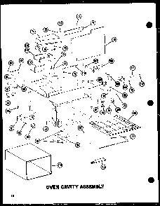 Oven Cavity Assembly Diagram and Parts List for RC10A-DD P72091-3M Amana Microwave
