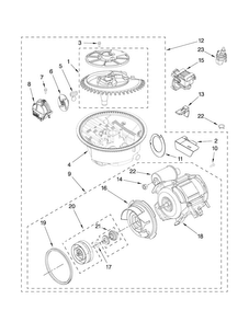 Pump And Motor Parts Diagram and Parts List for MDC4809AWB0  Maytag Dishwasher