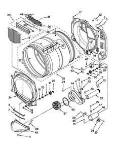 Bulkhead Parts Diagram and Parts List for MDG25PDAWW1  Maytag Dryer