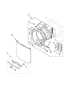 Door Parts Diagram and Parts List for MGD8000AW0  Maytag Dryer