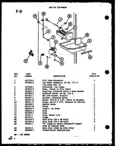 Add On Ice-Maker Diagram and Parts List for IC2-P3641505W-SXS  Amana Refrigerator