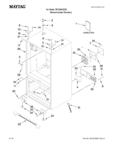 Cabinet Parts Diagram and Parts List for MFI2269VEM3  Maytag Refrigerator