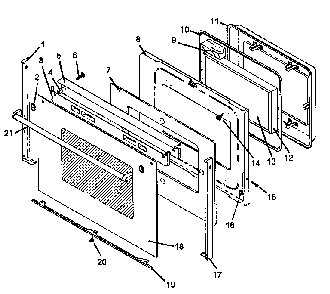 Oven Door Diagram and Parts List for CARR630L P1142660NL Amana Range