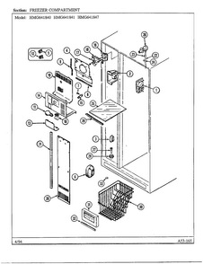 Freezer Compartment Diagram and Parts List for 641841  Admiral Refrigerator