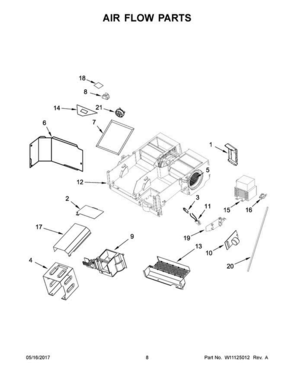 Part Location Diagram of W10892380 Whirlpool GUIDE-AIR