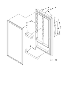 Door Parts Diagram and Parts List for AQF2013TEW03  Amana Freezer