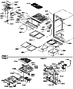 Interior Cabinet And Drain Block Assembly Diagram and Parts List for TX21VL-P1301804WL  Amana Refrigerator
