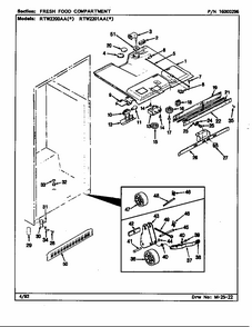 Fresh Food Compartment (rtw2200aal/ch89a) (rtw2200aaw/ch89a) (rtw2201aal/ch90a) (rtw2201aaw/ch89a) Diagram and Parts List for RTW2201AAL CH89A Maytag Refrigerator