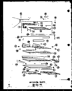 Interior Parts 20 Cu. Ft. Diagram and Parts List for T16J-P60236-9W  Amana Refrigerator
