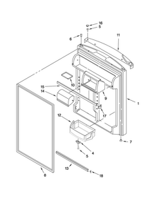 Refrigerator Door Parts Diagram and Parts List for M0RXEMMWB00  Maytag Refrigerator