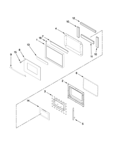 Oven Door Parts Diagram and Parts List for JMW8330DAB15  Jenn-Air Microwave Oven Combo