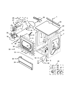 Upper Cabinet And Front Panel Parts Diagram and Parts List for MLE27PNBGW0  Maytag Dryer