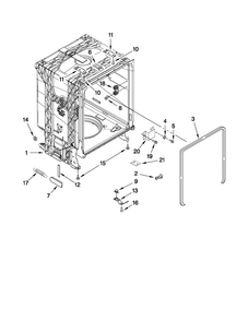 Tub And Frame Parts Diagram and Parts List for CUD6710XQ2  Crosley Dishwasher