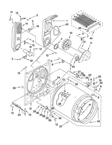 Bulkhead Parts Diagram and Parts List for 7MMGM0110WW0  Maytag Dryer