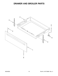 Drawer And Broiler Parts Diagram and Parts List for YAER6303MFW6  Amana Range
