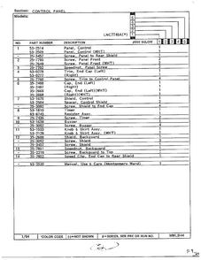 Control Panel Page 2 Diagram and Parts List for 7740A  Norge Dryer
