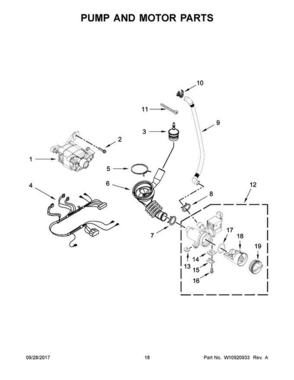 10 - Pump And Motor Parts Diagram and Parts List for MLE22PRAYW0  Maytag Washer Dryer Combo