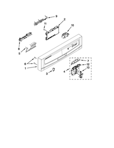 Control Panel And Latch Parts Diagram and Parts List for MDBS469PAW0  Maytag Dishwasher
