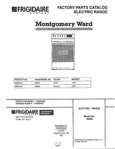 Electric Range Diagram and Parts List for 486640A  Admiral Range