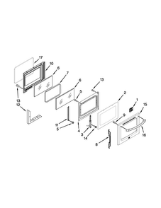 Door Parts Diagram and Parts List for MER8772WB1  Maytag Range